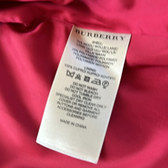 Burberry Brit women’s red check wool coat size 10 - Picture 6 of 6